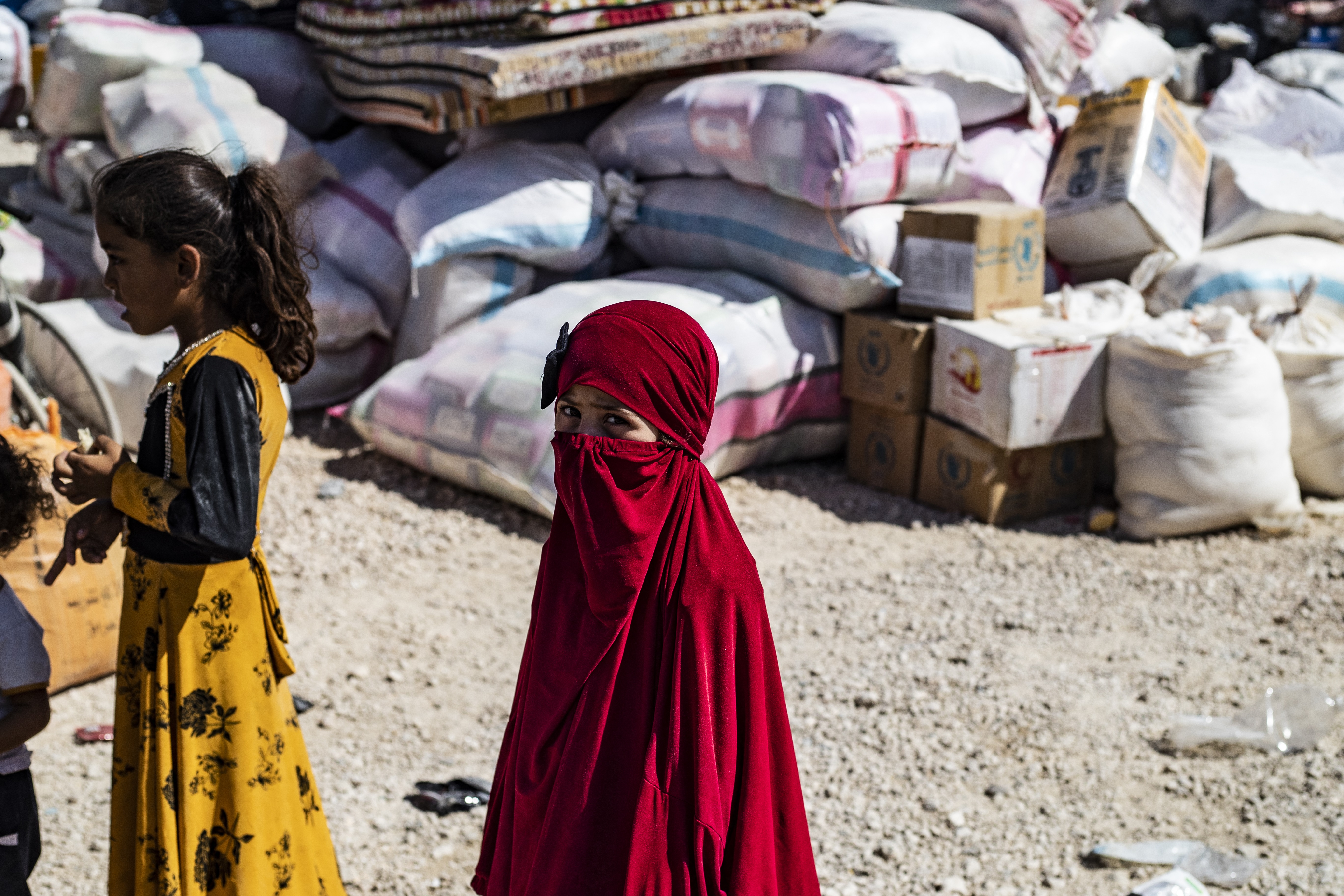 Girls at al-Hol camp, which holds relatives of suspected Islamic State group fighters. Photo: Delil Souleiman / AFP